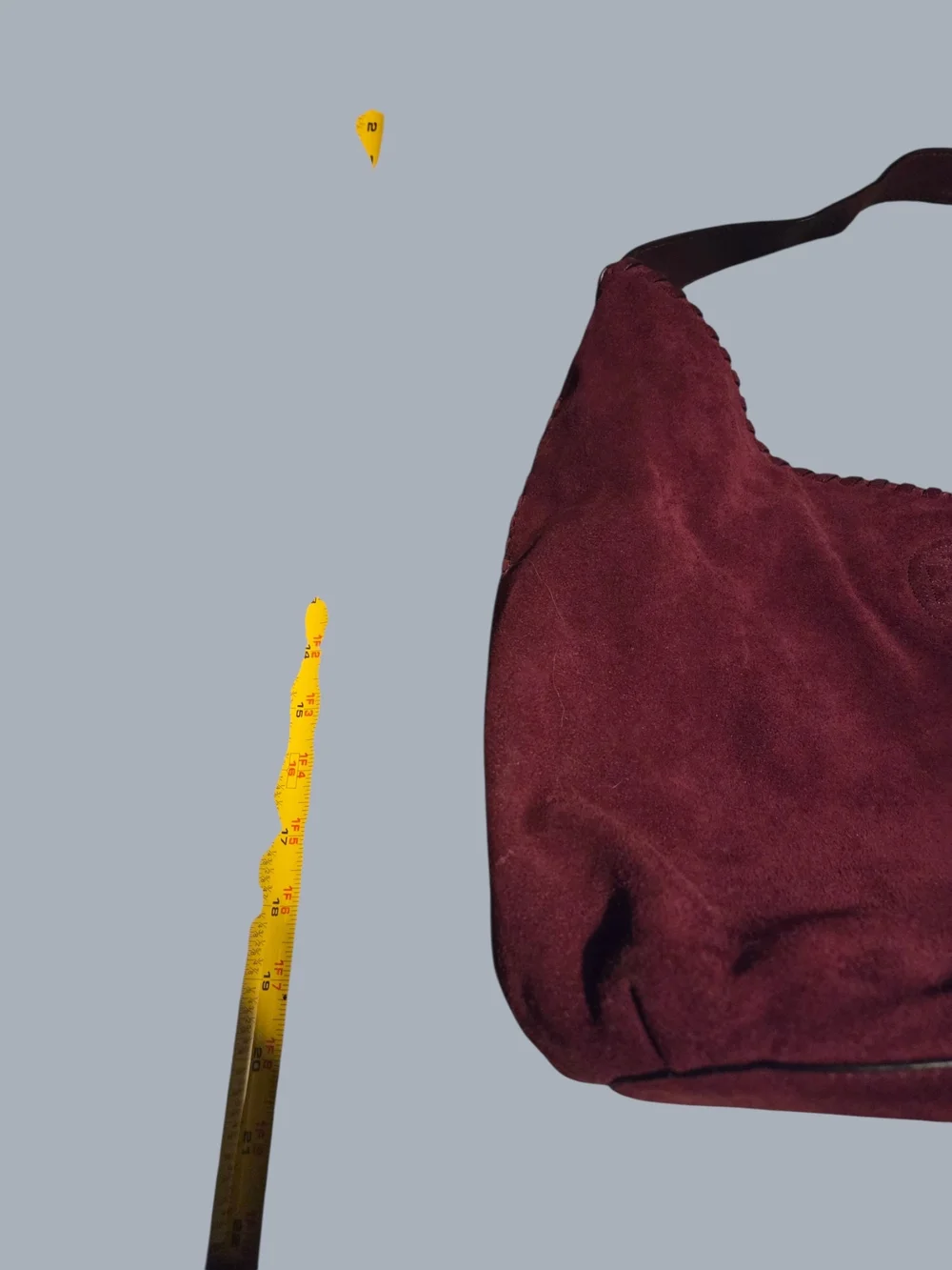 Tory Burch Suede Hobo Shoulder Bag - Burgundy